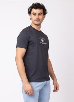 OCTAVE Octave Men's Solid Color Cotton with Spandex T-shirt,Charcol  - Image 3