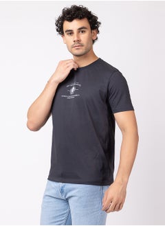 OCTAVE Octave Men's Solid Color Cotton with Spandex T-shirt,Charcol  - Image 4