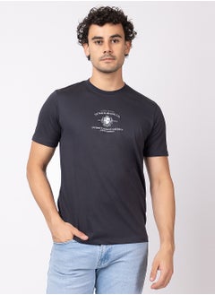 OCTAVE Octave Men's Solid Color Cotton with Spandex T-shirt,Charcol  - Image 5