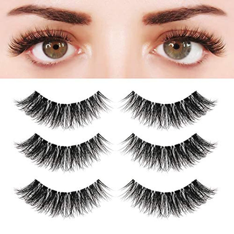 BEPHOLAN Eyelashes Natural Look False Lashes - Bepholan Fake Eyelashes 5D Super Fluffy False Eyelashes Clear Band Wispy Lashes 3-Pack Faux Mink Lashes(XMZ92)