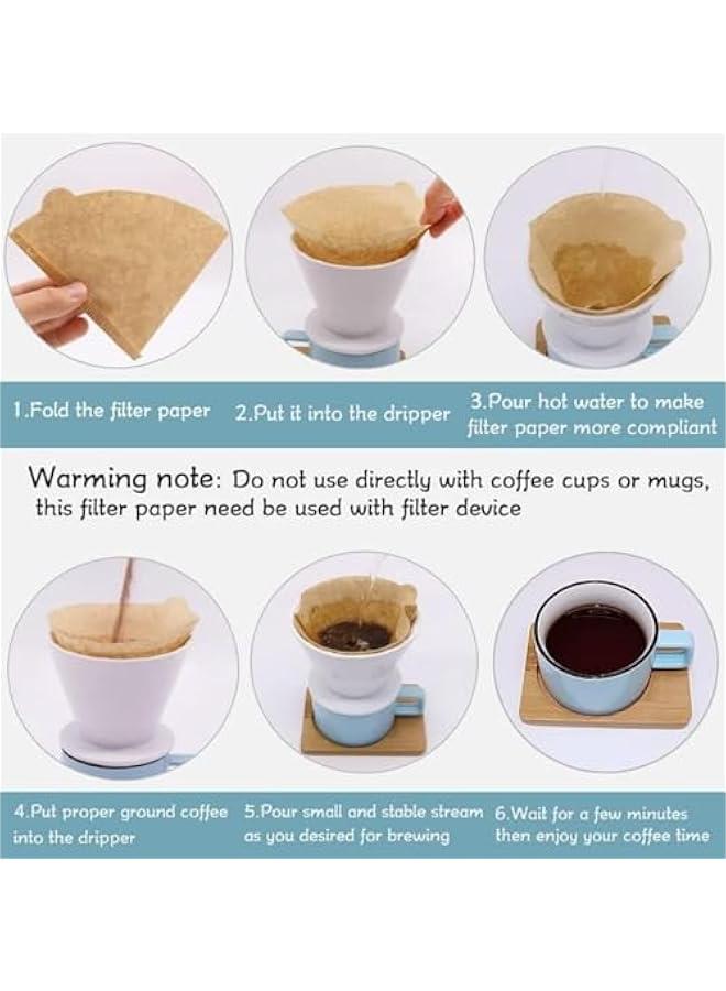 HOOKOR 200 Count V60 Coffee Filter, Disposable Coffee Filters Paper Fit for Drip Coffee Dripper (Natural#1) - Image 3