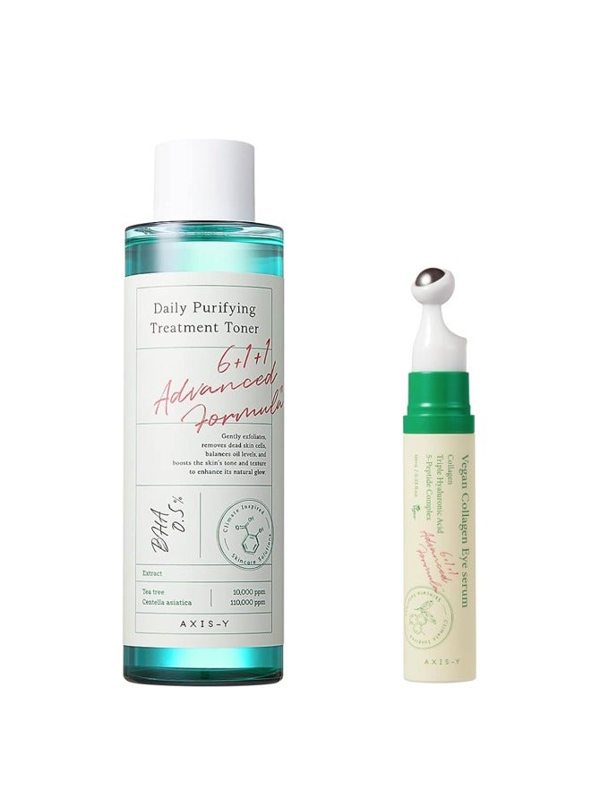 AXIS-Y Daily Purifying Treatment Toner 200ml + Vegan Collagen Eye Serum 10ml - Image 1