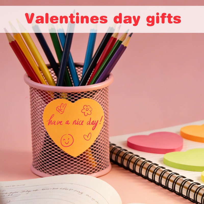 OHOME Heart Sticky Notes - 6 Pads Valentines Gifts | Valentines Party Favors Supplies for Women - Post Notes Stickers for Galentines - Teacher Must Have Desk Accessories for Classroom Office,80 Sheets/Pad - Image 5