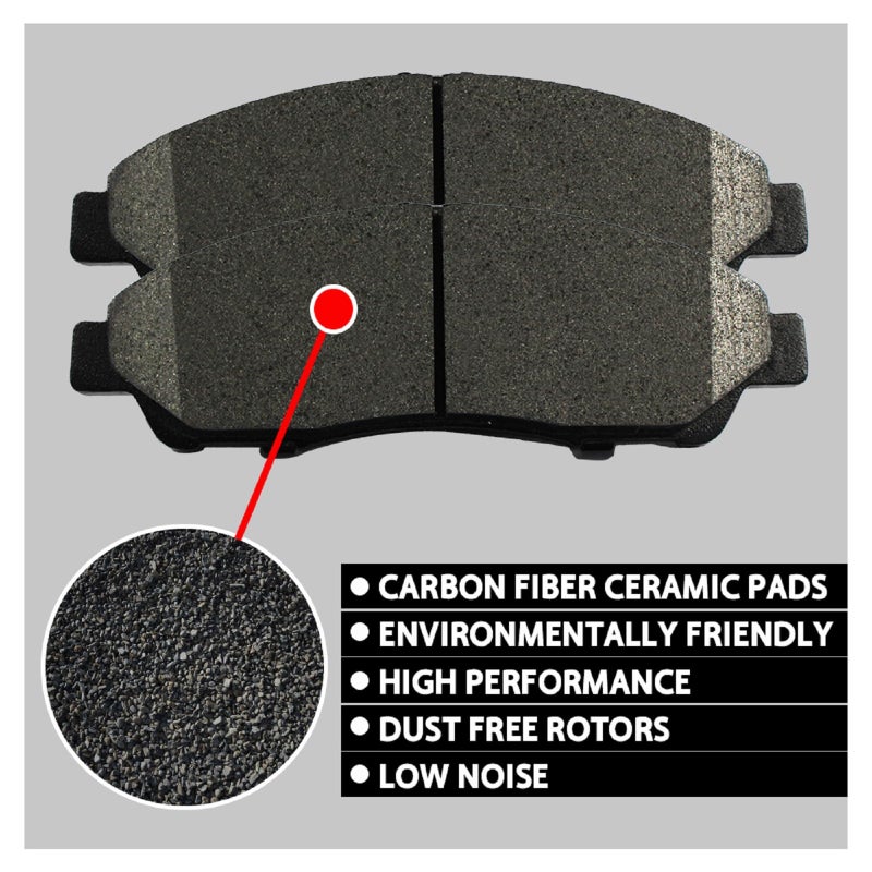 SIPAUTEC-8pcs Front and Rear Ceramic Disc Brake Pads Set Replacement For 2013-2018 Hyundai Santa Fe Sport (only fit 2.0L & 2.4L),For Kia Sorento 2011-2020,For Hyundai Santa Fe 2010/2011/2012 - Image 3