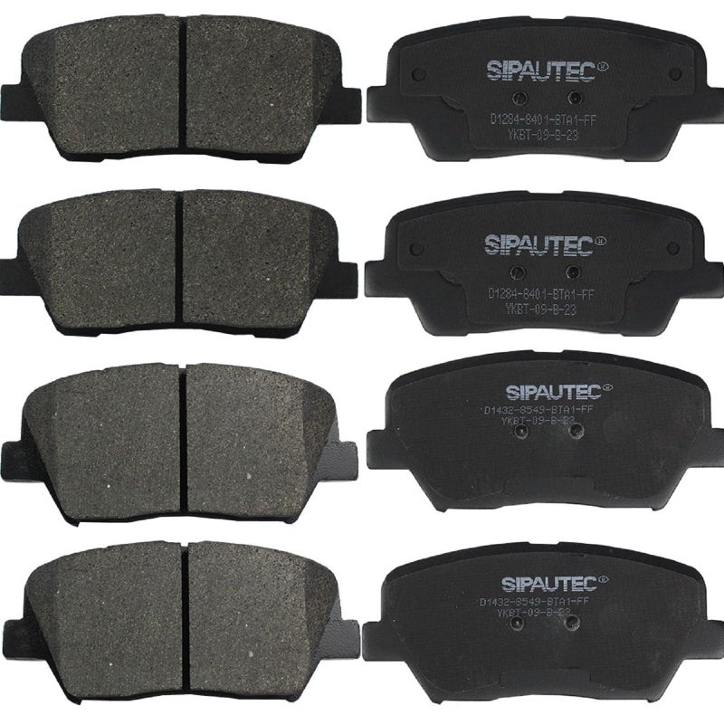 SIPAUTEC-8pcs Front and Rear Ceramic Disc Brake Pads Set Replacement For 2013-2018 Hyundai Santa Fe Sport (only fit 2.0L & 2.4L),For Kia Sorento 2011-2020,For Hyundai Santa Fe 2010/2011/2012 - Image 1