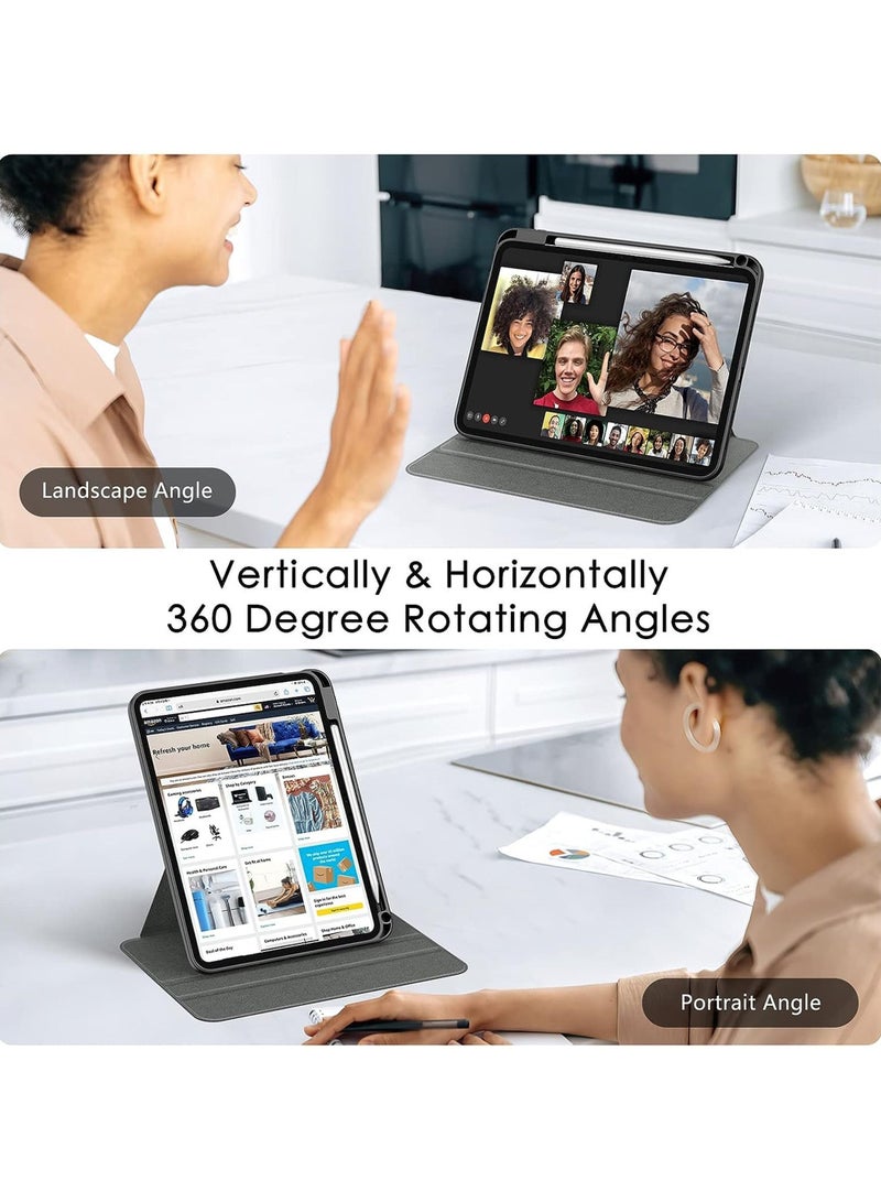 Rock Pow Case for iPad Air 11-Inch M2 (2024) iPad Air 5th Generation (2022) / iPad Air 4th Gen (2020) 10.9 inch -[Built-in Pencil Holder] Trifold Stand Shockproof Cover with Clear Transparent Back Shell Auto - Image 3