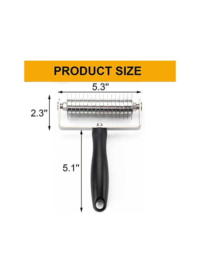 S-TOP Pastry Lattice Roller Cutter, Stainless Steel Multi-Wheel Dough Cutter with Comfortable Grip Handle, Pie Crust Strip Cutters for Pastry, Pizza Dough, Bread & Beef Wellington - Image 4