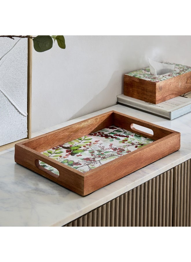 Home Box Berry Wooden Tray - 38x25x4.5 cm  - Image 1