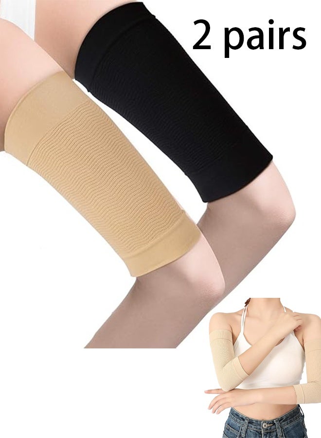 كانجلي زوجان من الكورسيه الأصلي للضغط يساعدان على شد الذراعين واليدين المترهلة وينسقان المنطقة بسرعة دون أي تأثيرات جانبية الحجم: حجم حر، أسود، لون البشرة - Image 1