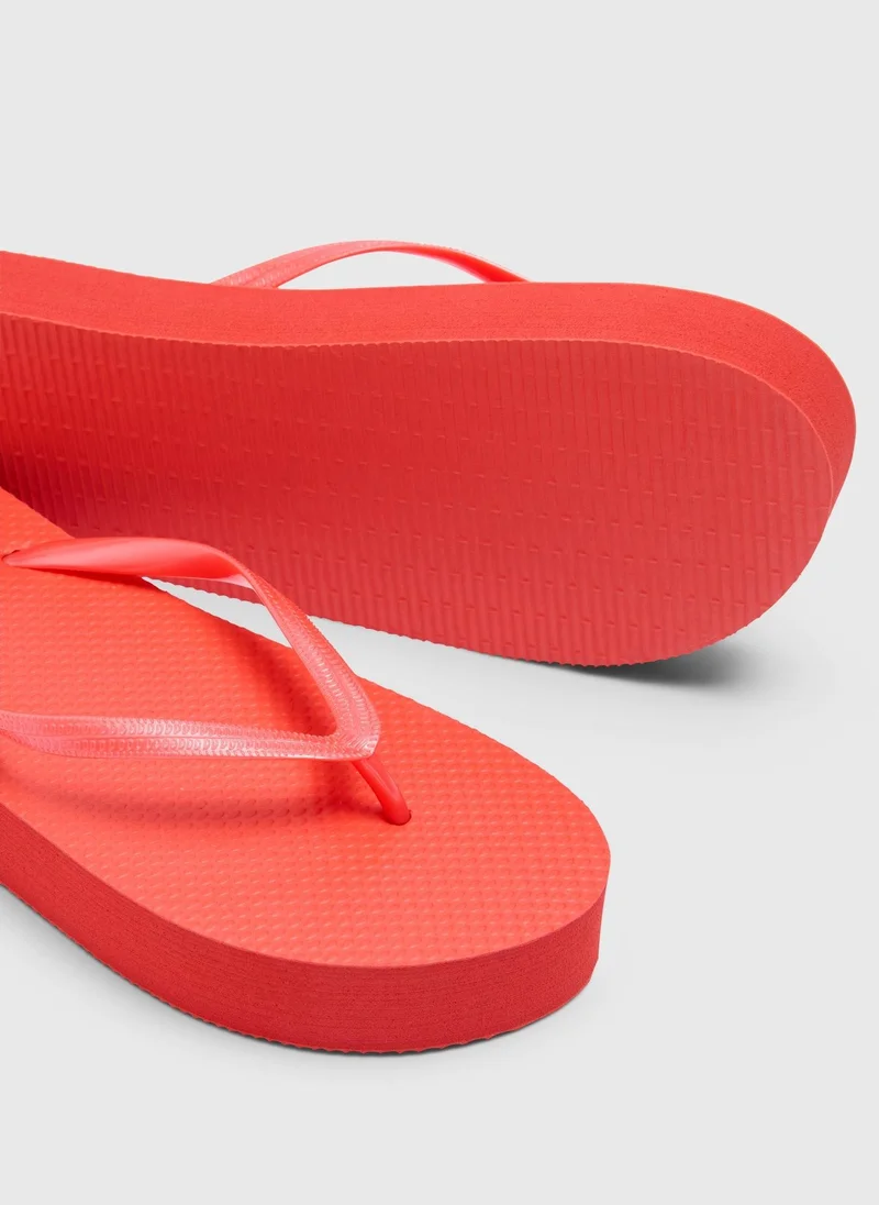 Matalan Orange Platform Flip Flops