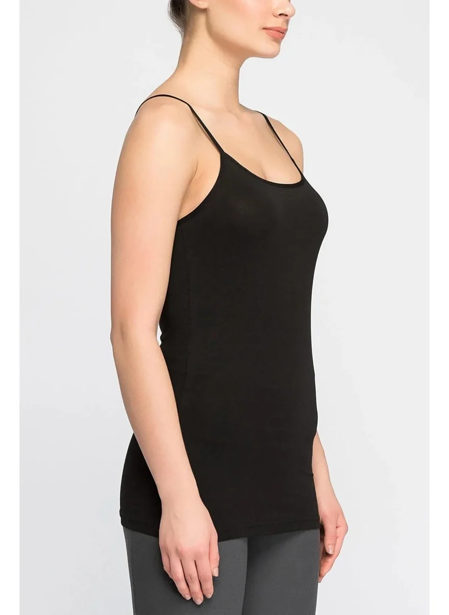 جيبر Women's Lycra Long Strappy Undershirt 516 - 6 Pieces