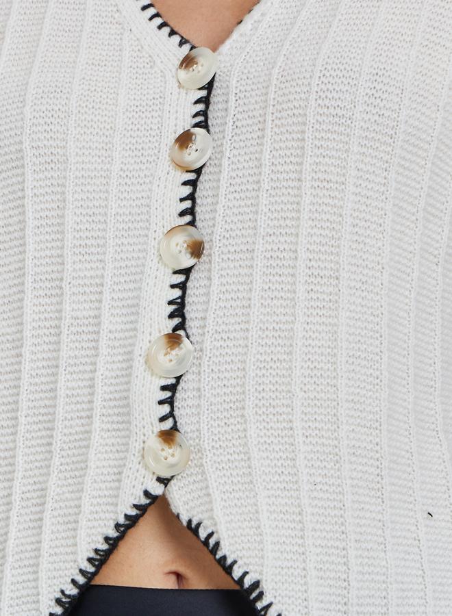 Take Two Beige Knit Cardigan Vest - Image 3