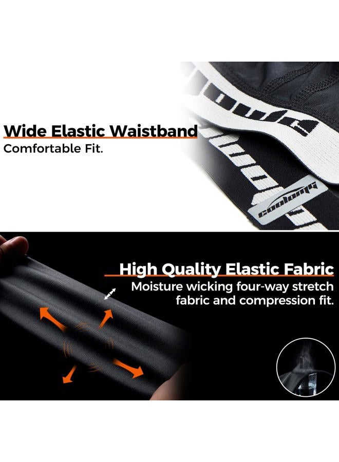 COOLOMG Mens Adult Baseball Sliding Shorts with Athletic Cup Padded Slider Short for Softball Football Lacrosse Black M - Image 4