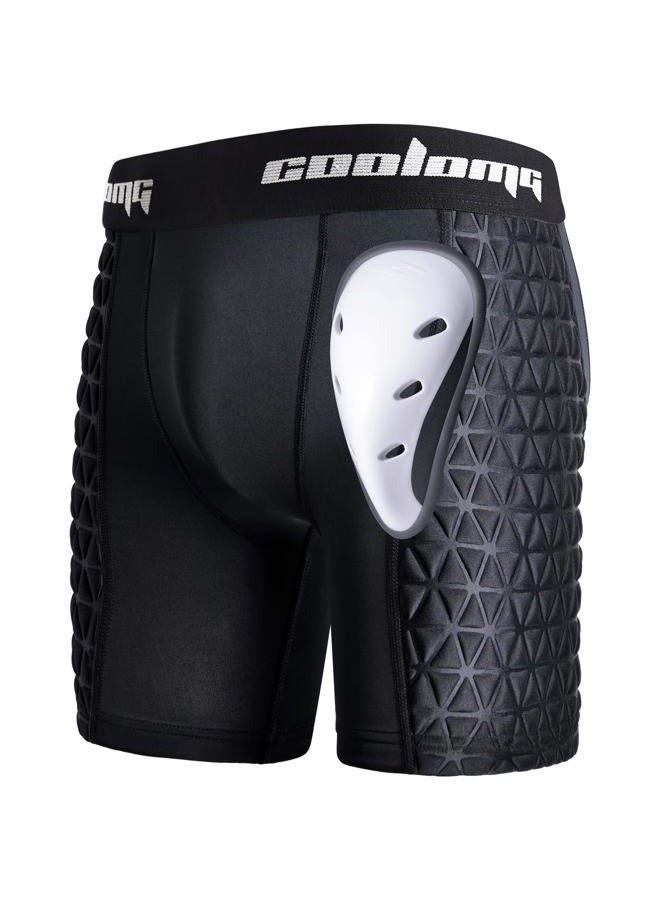 COOLOMG Mens Adult Baseball Sliding Shorts with Athletic Cup Padded Slider Short for Softball Football Lacrosse Black M - Image 1