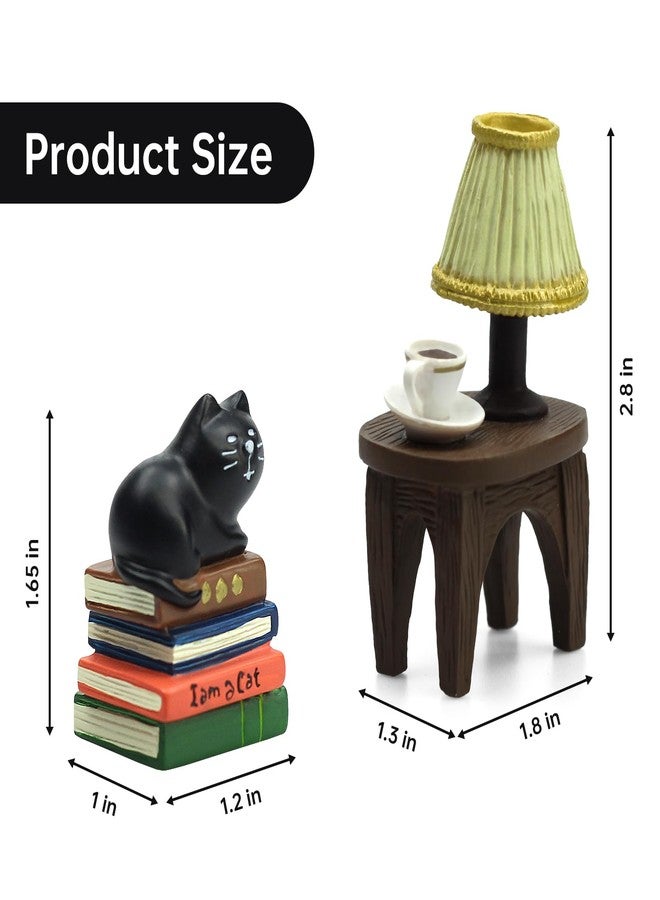 RAQWI Cute Mini Cat on Books Figurine Resin Cat for Office, Home Decoration Perfect Cute Cat Gift for Cat Lovers - Image 2