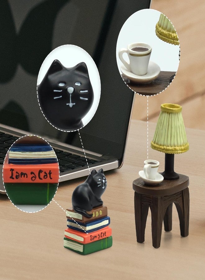 RAQWI Cute Mini Cat on Books Figurine Resin Cat for Office, Home Decoration Perfect Cute Cat Gift for Cat Lovers - Image 3
