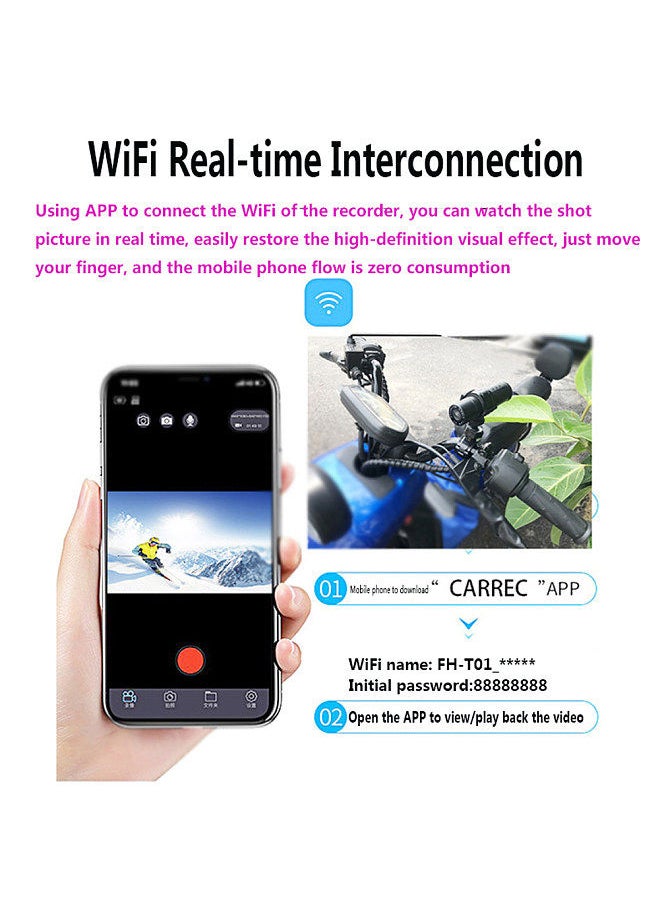 Generic - Bicycle Motorbike Helmet Camera 1080P Sports Action Recorder Camera Waterproof DVR Video Cam WiFi Connection for Bike Motorcycle Electric Bike - Image 1