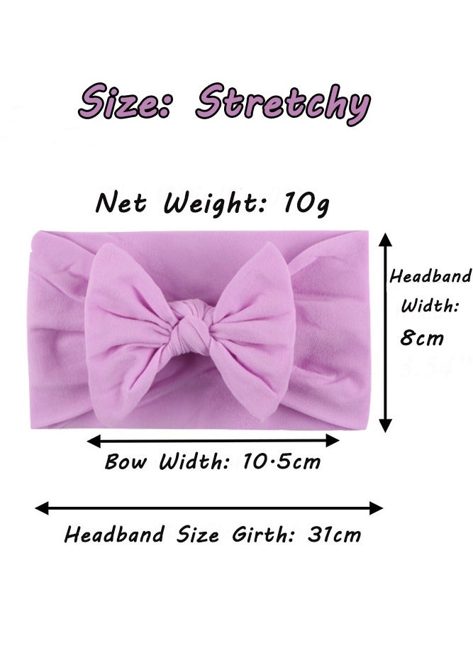 Sharpdo 8-Piece Baby Girls Headband, Stretchy Nylon Soft Headband with Bowknot for Baby Toddler Girls  - Image 2