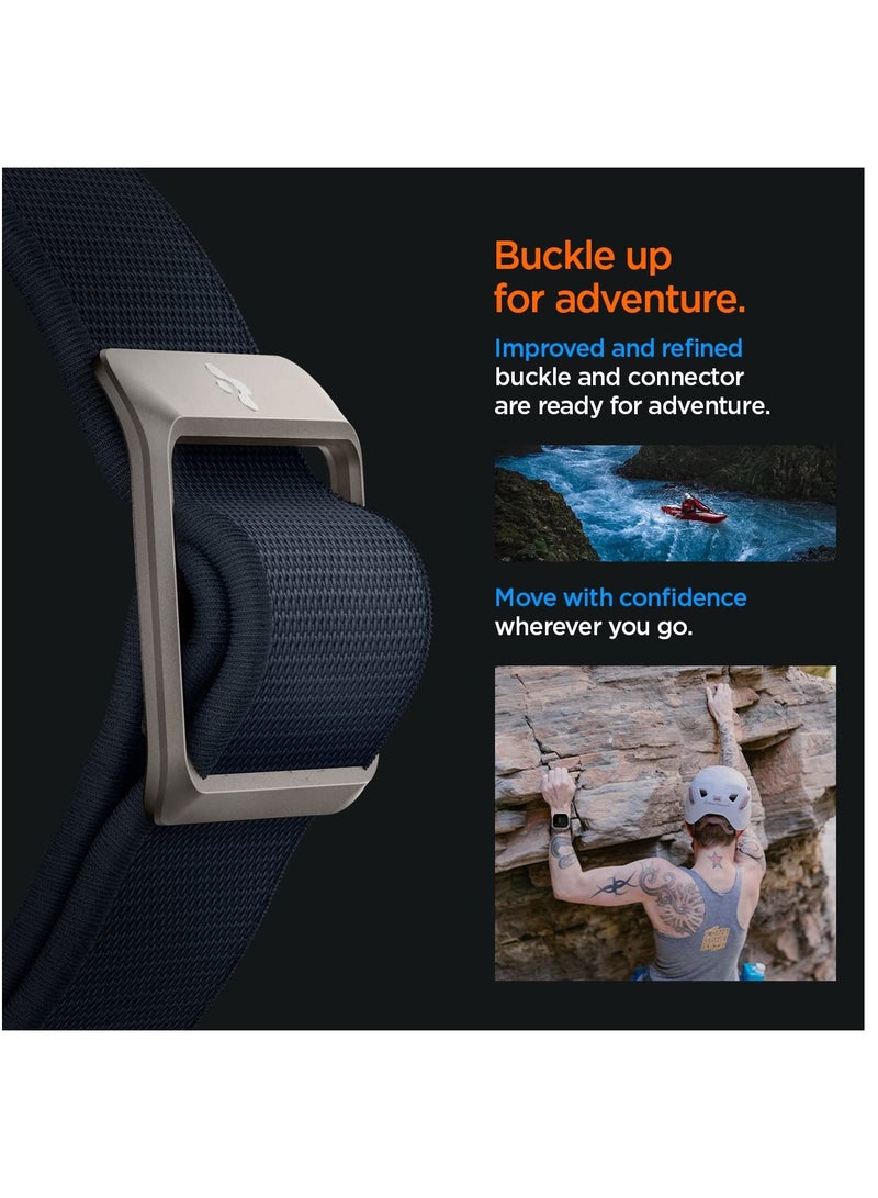 Durable Nylon Watch Strap Compatible with Apple Watch Ultra 49mm and Series 3 2 1 8 7 SE2 6 SE 5 4 in Black Color - Image 5