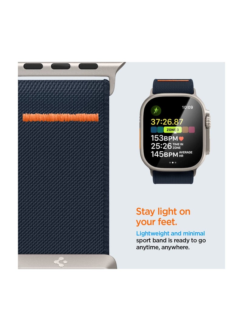 Durable Nylon Watch Strap Compatible with Apple Watch Ultra 49mm and Series 3 2 1 8 7 SE2 6 SE 5 4 in Black Color - Image 2