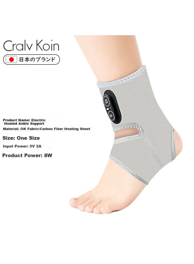 Cralvkoin Electric Heated Ankle Brace For Sprains, Ankle Joint Support, Moxibustion Heat Therapy, Massage, Rehabilitation, And Warmth - Image 3