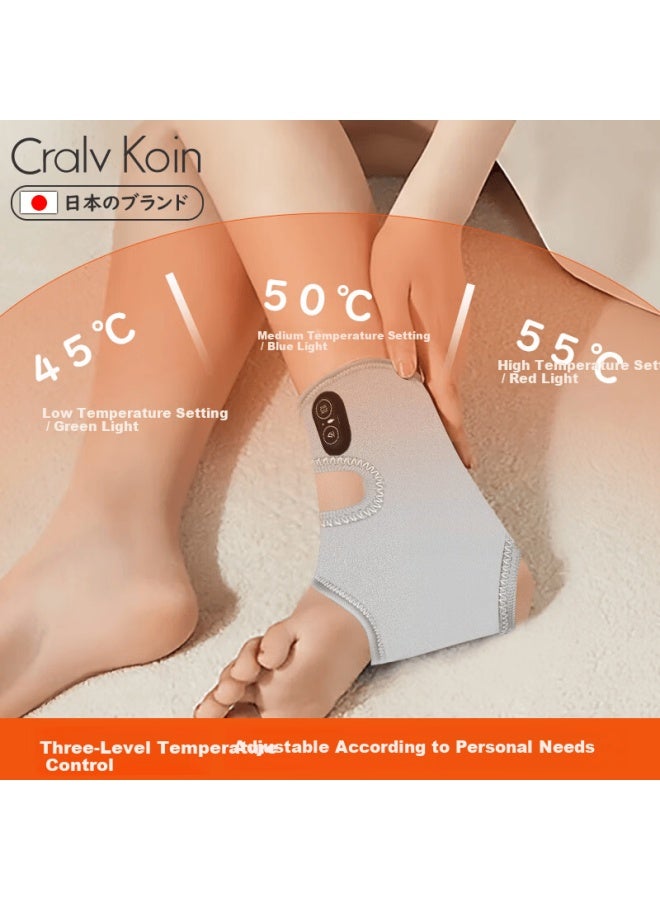 Cralvkoin Electric Heated Ankle Brace For Sprains, Ankle Joint Support, Moxibustion Heat Therapy, Massage, Rehabilitation, And Warmth - Image 1