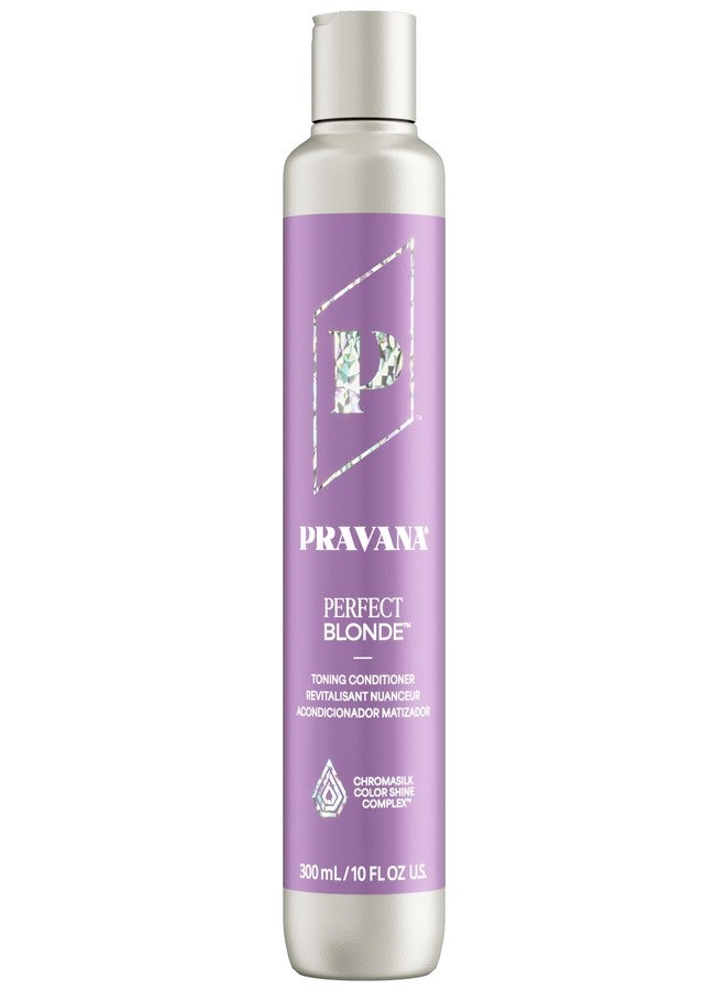 Pravana The Perfect Blonde Purple Toning Conditioner | Neutralizes Brassy, Yellow Tones | For Color Treated Hair | Chromasilk Enhances Shine & Protection | Vegan, Paraben & Sulfate Free | 10 Fl Oz - Image 1