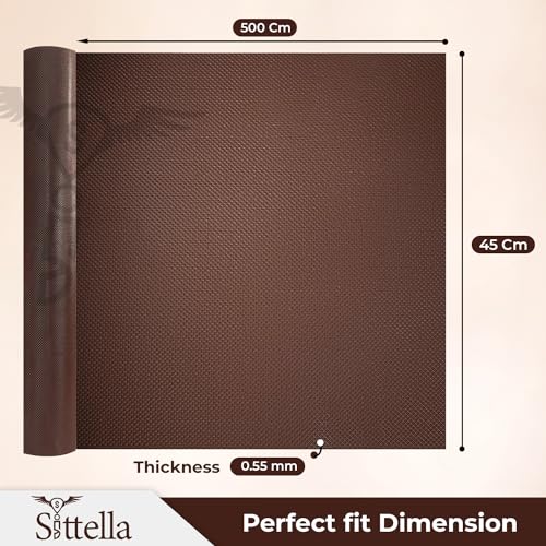 SITTELLA® (45cm x 5m) Food-Grade Anti-Slip Washable Kitchen Drawer & Shelf Liner | Multipurpose Waterproof Fridge, Table & Cabinet Mat | Non-Toxic, Cuttable & Reusable(Coffee) - Image 2