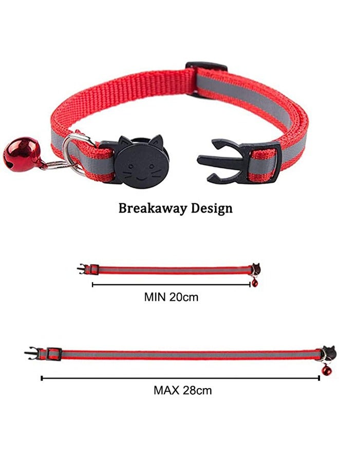 10 قطعة طوق القط ، مع حزام من النايلون على شكل جرس عاكس ، حزام طوق القط مع الافراج عن سلامة مشبك قابل للفصل ، ومناسبة للقطط والقطط - Image 2