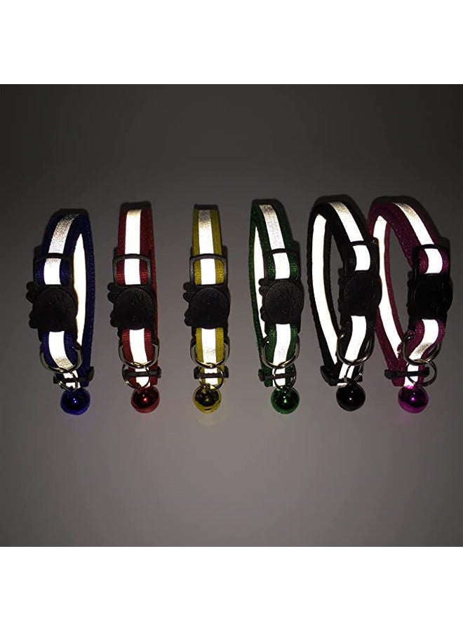 10 قطعة طوق القط ، مع حزام من النايلون على شكل جرس عاكس ، حزام طوق القط مع الافراج عن سلامة مشبك قابل للفصل ، ومناسبة للقطط والقطط - Image 4