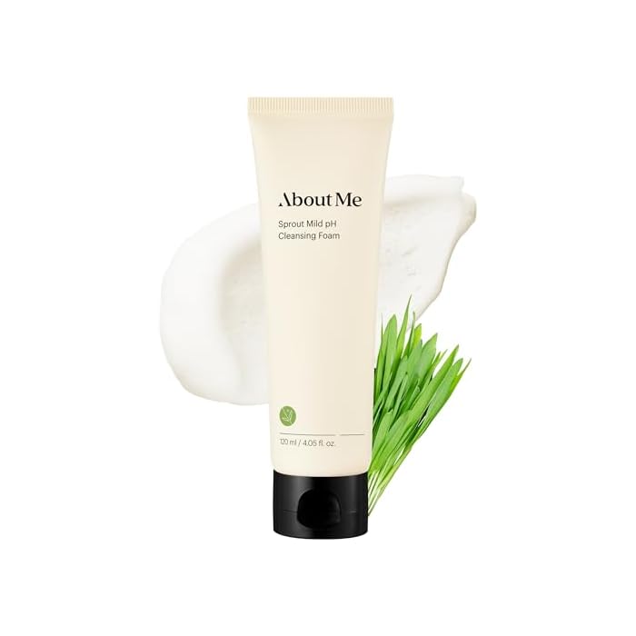 About Me Korean Low pH Amino Acid Cleansing Foam - 35% Sprout Complex + 7 Hyaluronic Acid Forms, Wheat Broccoli Alfalfa Sprouts, Cream-to-Foam Sulfate Free, Vegan Reef Safe, 4.05 fl oz