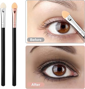 Sibba Makeup Brushes Set 12 Pcs Sponge Eyeshadow Brush Kits Eye Applicator Double Sided Reusable Eyemakeup Tool Multifunctional Make Up Accessories Fit Lip Beauty Eye Shadow Makeup Lover - Image 5