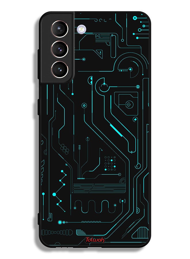 Tolwak Samsung Galaxy S21 Plus 5G Protective Case Cover Digital Art Circuits Minimalism Multiple Display - Image 3