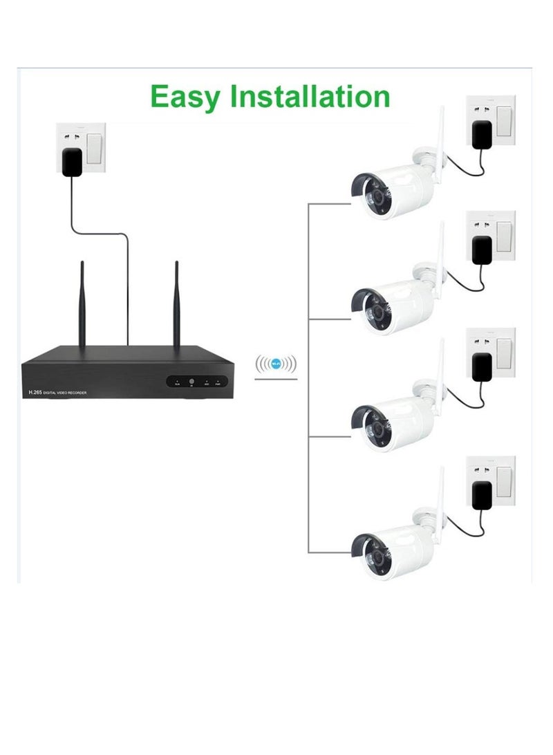 Bullet Camera Video Surveillance WiFi Aottom 8CH Video Surveillance WiFi Surveillance Cameras - 8ch NVR Kit + 4pcs 720P Camera, Night Vision, Motion Detection, E-mail Alarm, P2P, No HDD - Image 2