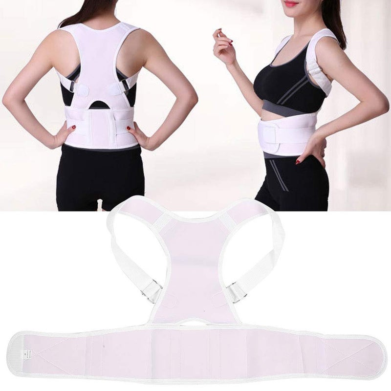 woobles Back Brace Posture Corrector Back Straightener Shoulder Posture Supporter Hunchback Correction Belt Kyphosis Corrector Breathable and Comfortable for Men and Women White(XXL) - Image 1