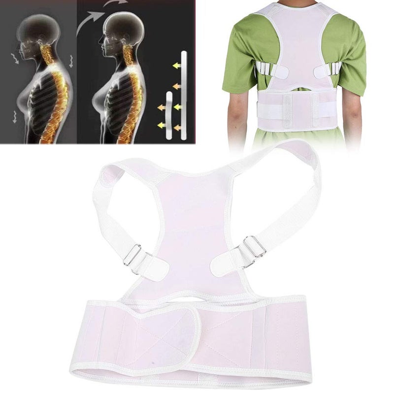 woobles Back Brace Posture Corrector Back Straightener Shoulder Posture Supporter Hunchback Correction Belt Kyphosis Corrector Breathable and Comfortable for Men and Women White(XXL) - Image 4
