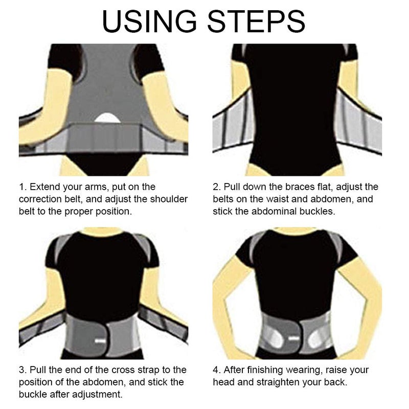woobles Back Brace Posture Corrector Back Straightener Shoulder Posture Supporter Hunchback Correction Belt Kyphosis Corrector Breathable and Comfortable for Men and Women White(XXL) - Image 5