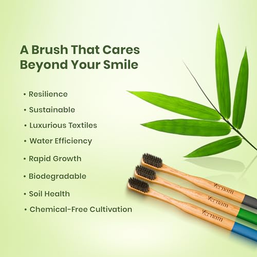 Vernam Phoenix Bamboo Toothbrush | Biodegradable | Soft Bristles| Plastic-Free Soft Toothbrush | Manual Toothbrush for Adults - Sustainable and Gentle Oral Care | Pack of 1 | 3 Brushes - Image 4