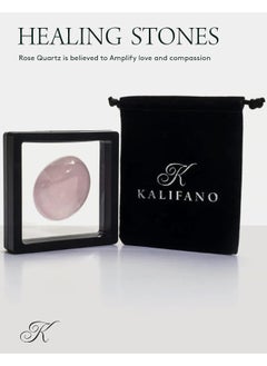 Kalifano KALIFANO Rose Quartz Palm Stone with Healing & Calming Effects  - Image 2