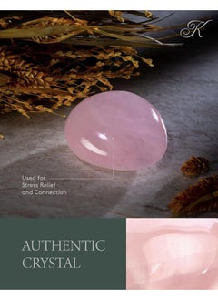 Kalifano KALIFANO Rose Quartz Palm Stone with Healing & Calming Effects  - Image 3