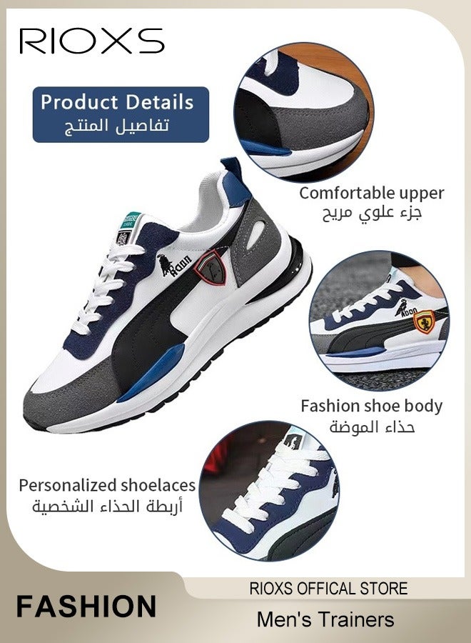 Men's Trainers,Breathable Athletic Shoes,Fashion Casual Sports Shoes,Comfort Fitness Shoes For Men,Lace-up Low Top Sneaker For Running Jogging Hiking Walking And Outdoor Use, Mens Athlesiure Trainers