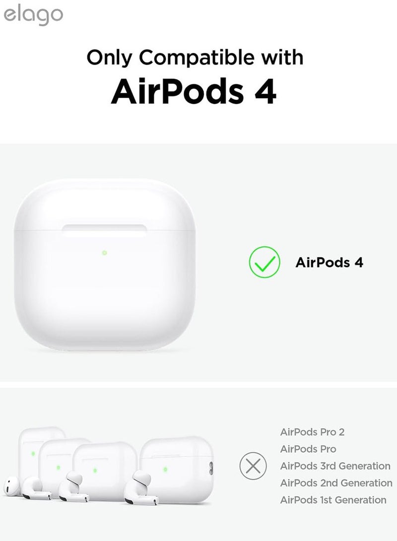 elago Clear Hang compatible with AirPods 4 case cover (2024) with Carabiner - Neon Yellow - Image 2