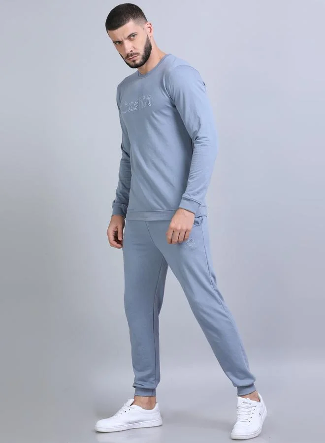 Bushirt Bushirt Men Embroidered Loop Knit Sweatshirt and Joggers Set