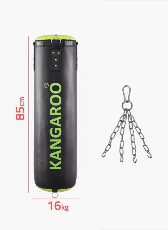كانجرو كيس ملاكمة او حقيبة الملاكمة من الجلد والقماش فائق الآداء معبأة بحشوة مضغوطة واحترافية مع قابلية تعديل الوزن مع بطانة داخليه مناسبة للكمات وسلسلة بطول 35 سم وخطاف فولاذي كبير شديد التحمل - Image 2