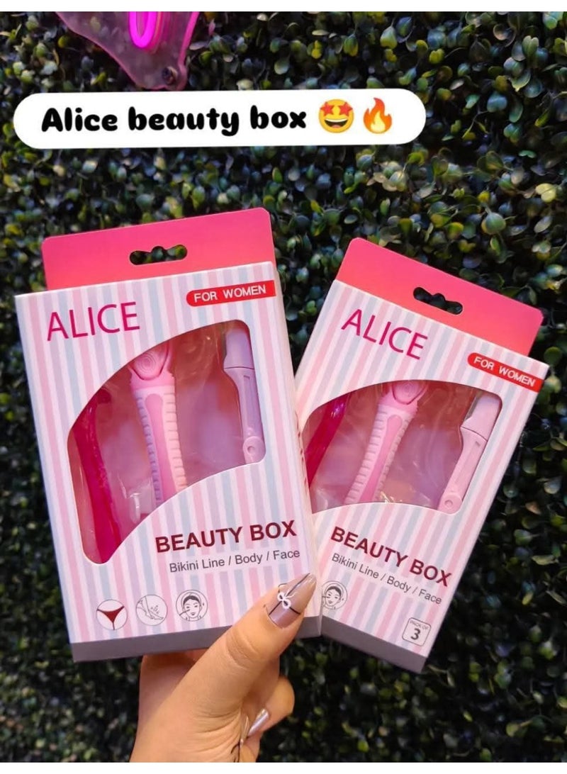 Alice Razor for Women  Set of3Body Shavers For Dry Skin– Triple Stainless Blades, Flexible Head - Image 4