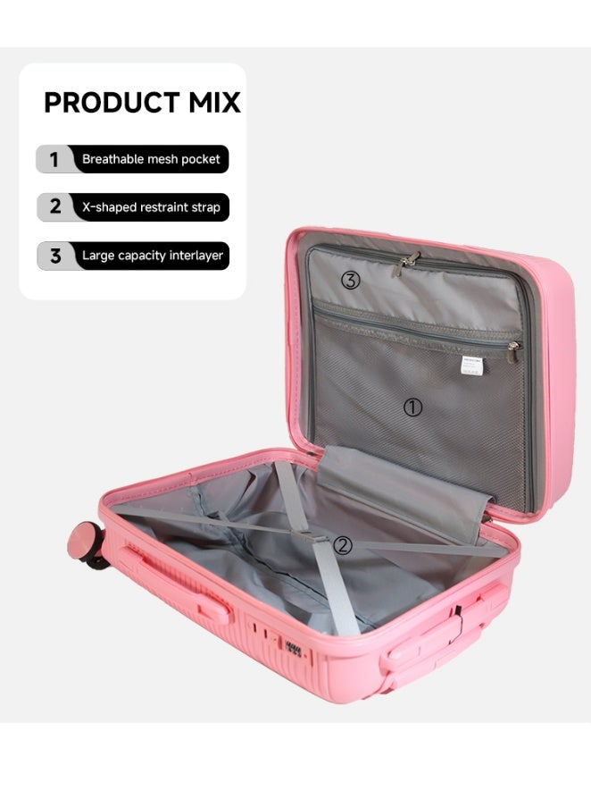 NEWCOM Light Weight PP Fashion Trolley Luggage Hard Case Carry on Suitcase with Safe Zipper and 4 Quite 360° Double Spinner Wheels NEWCOM - Image 5