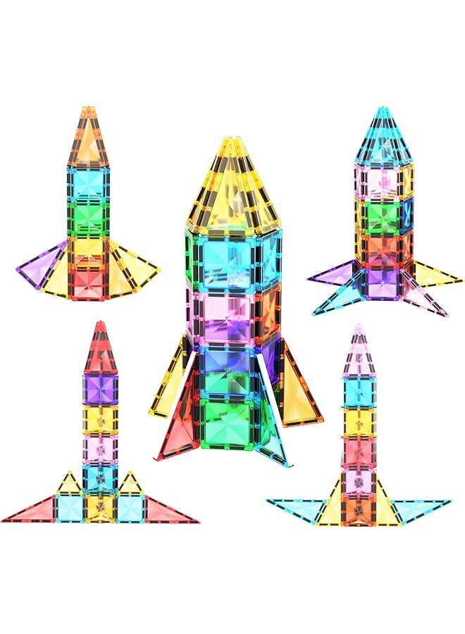 PicassoTiles 30Pc Magnetic Building Blocks Mini Diamond Series Travel Size On The Go Magnet Construction Toy Set Stem Learning Kit Education Playset Child Brain Development Magnets Stacking Blocks  - Image 1