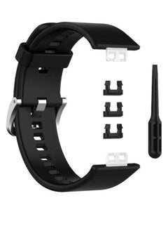 Generic Silicone Band For Huawei Watch Fit. Strap Watch Band For Huawei Watch Fit Wristband Replace Bracelet (Black)  - Image 2
