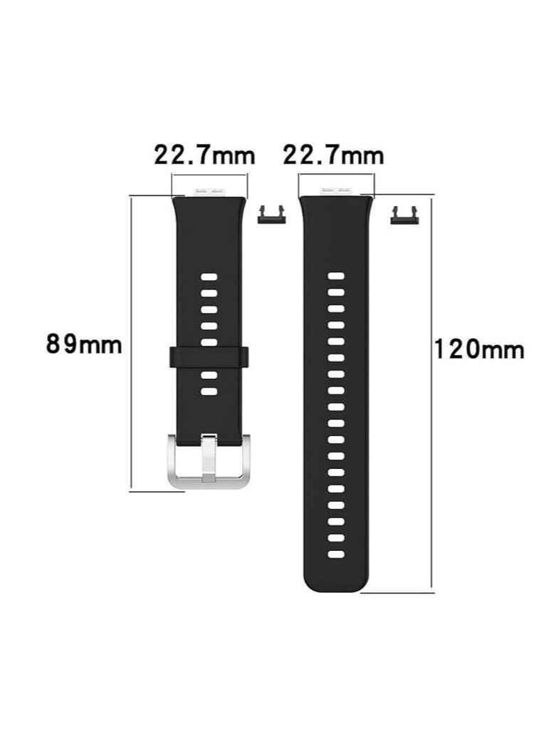 Silicone Band For Huawei Watch Fit. Strap Watch Band For Huawei Watch Fit Wristband Replace Bracelet (Black) - Image 3
