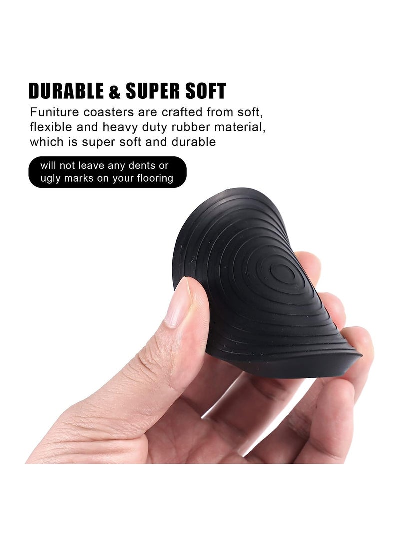 Generic Furniture Non Slip Caster Pad Rubber Round Floor Protectors Furniture Feet Chair Leg Mat for Bed Cabinet Sofa Chair Table Piano Black 4 Pcs  - Image 5